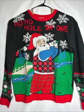 Daisys Boutique Men's Golfing Santa Ugly Christmas Sweater size 3XL